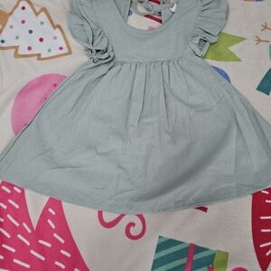 Charming Kids Dress in Soft Sage